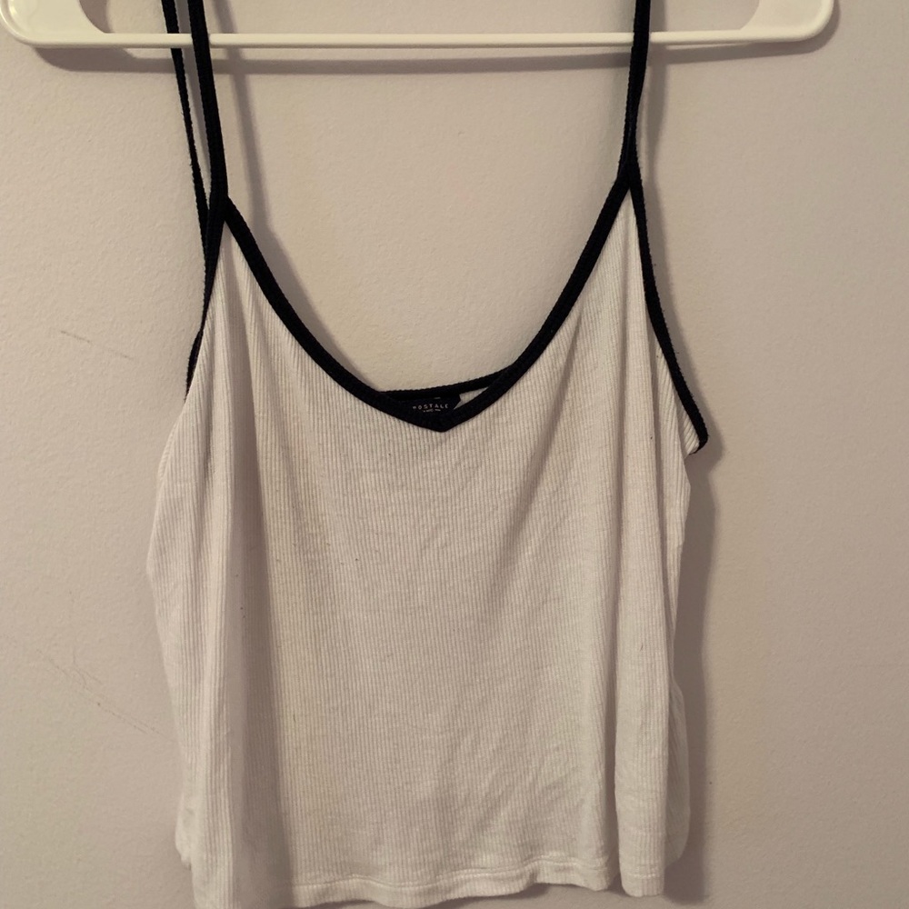 White crop top tank top